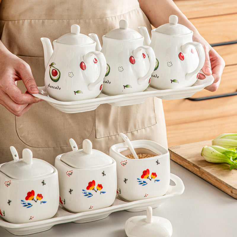 Avocado Condiment Kettle Set Of 3 - Jar