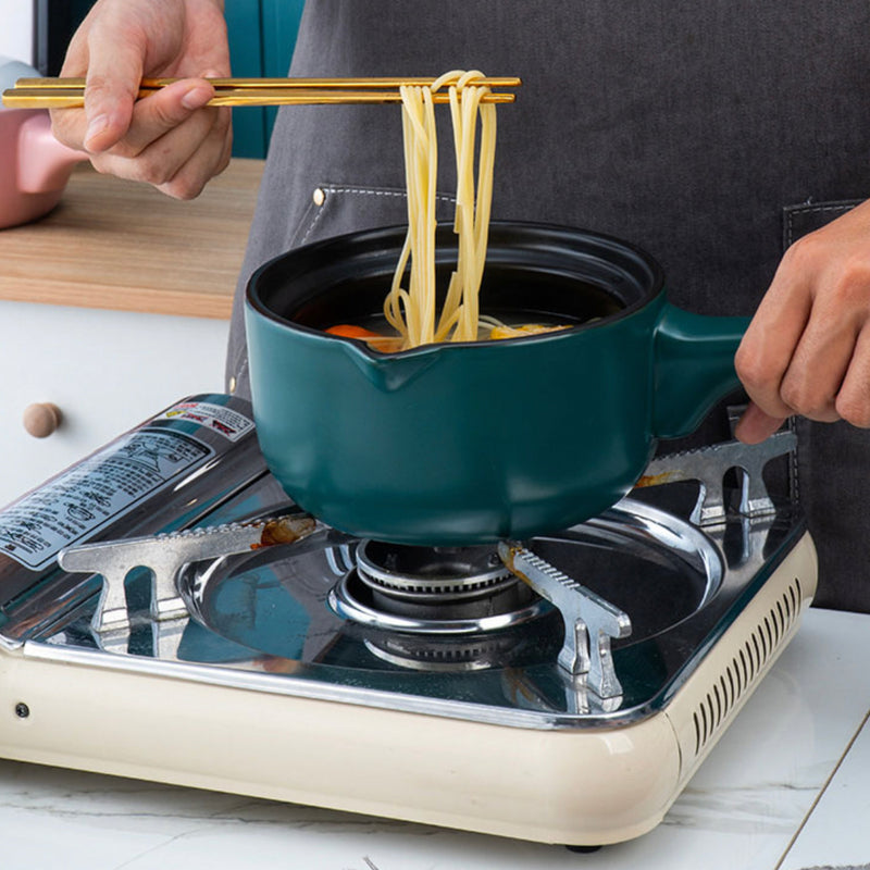 Ceramic Pot With Lid And Handle - Cooking Pot