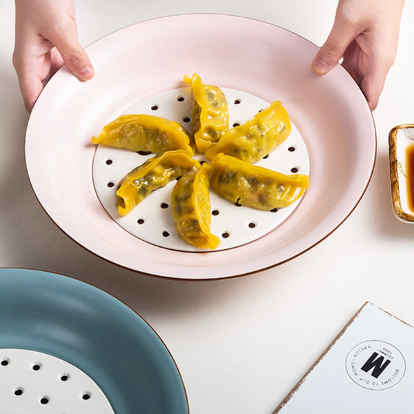Pastel Dimsum Plates - Ceramic platter, serving platter, fruit platter | Plates for dining table & home decor
