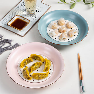 Pastel Dimsum Plates - Ceramic platter, serving platter, fruit platter | Plates for dining table & home decor