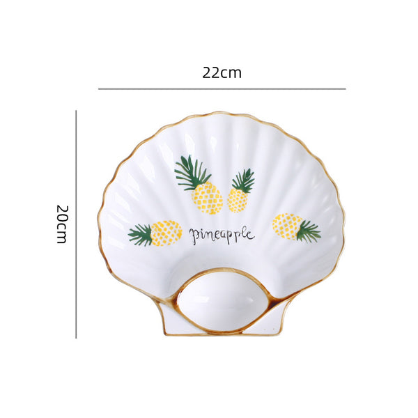 Seashell Snack Plate - Serving plate, snack plate, momo plate, plate with compartment | Plates for dining table & home decor