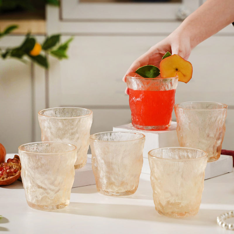 Short Amber Glacier Cup Set Of 6 300 ml