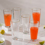 Pebble Textured Medium Glass Drinking Glass Set Of 6 350 ml