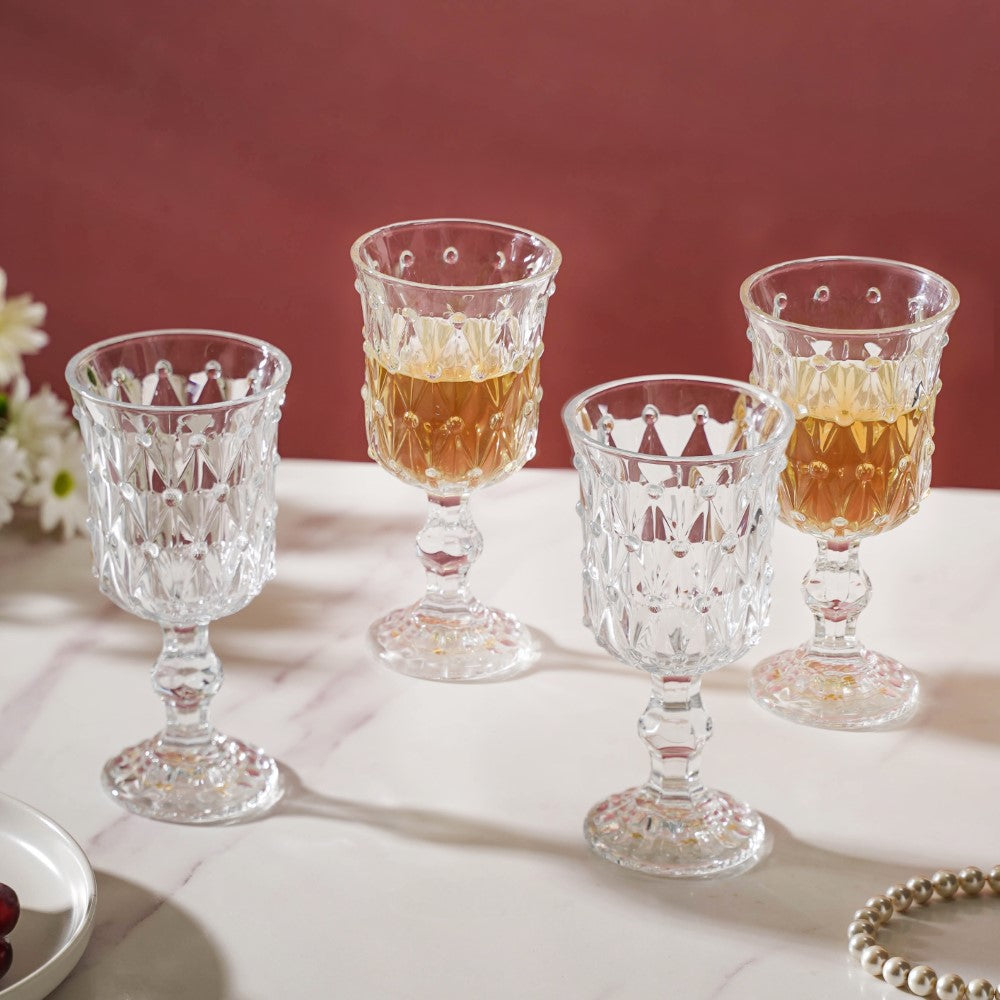 Wine Glasses - Buy Crystal Wine Glass With Stem Set Online | Nestasia