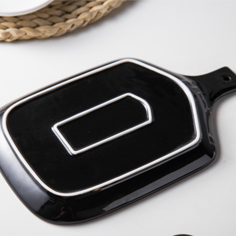 Black Marble Platter - Ceramic platter, serving platter, fruit platter | Plates for dining table & home decor