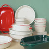 Green and Red Toujours 16 Piece Snack Set For 6