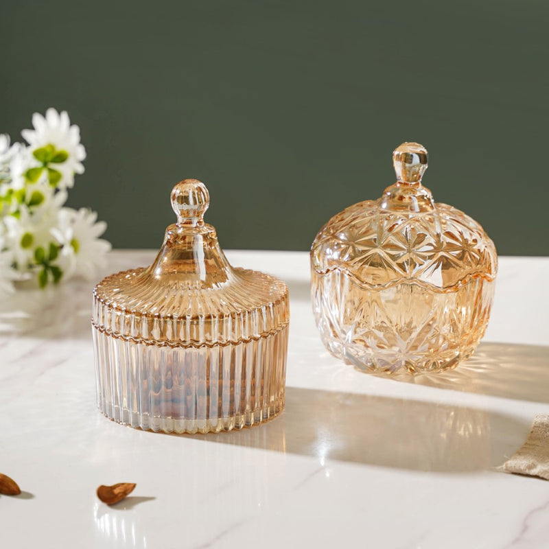 Crystal Glass Amber Luxury Jar 250 ml - Jar