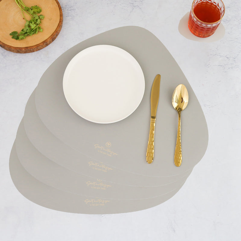 Grey Leather Dinner Mat Set of 4