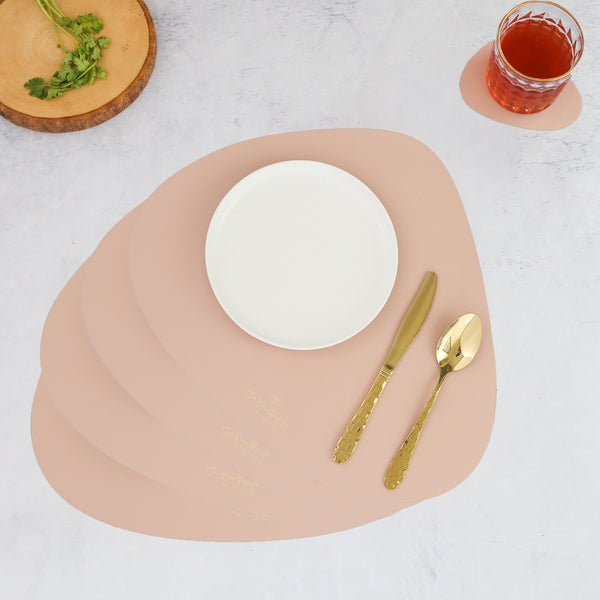 Pink Leather Dinner Mat Set of 4
