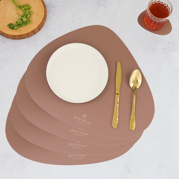 Brown Leather Dinner Mat Set of 4