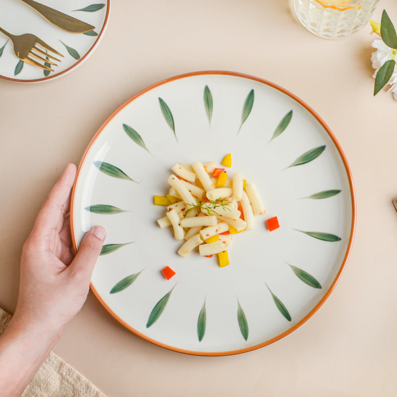 Teardrop Dinner Plate Green 10 Inch - Serving plate, snack plate, ceramic dinner plates| Plates for dining table & home decor