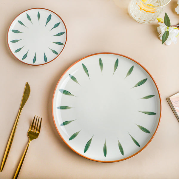 Teardrop Dinner Plate Green 10 Inch - Serving plate, snack plate, ceramic dinner plates| Plates for dining table & home decor