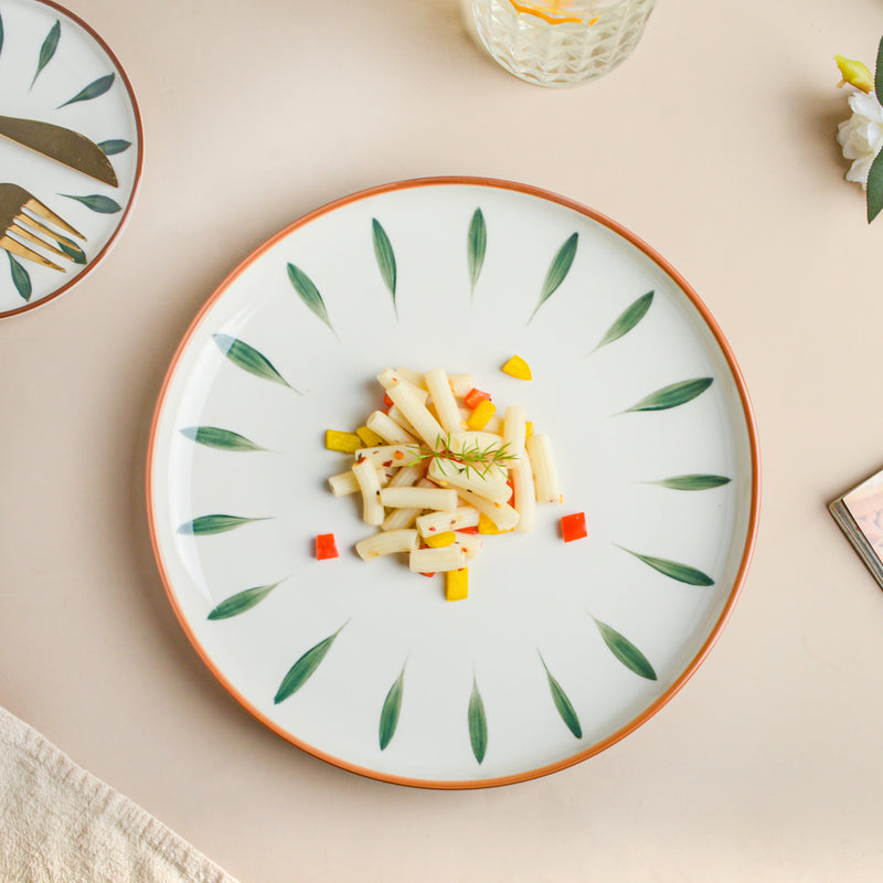 Teardrop Dinner Plate Green 10 Inch - Serving plate, snack plate, ceramic dinner plates| Plates for dining table & home decor