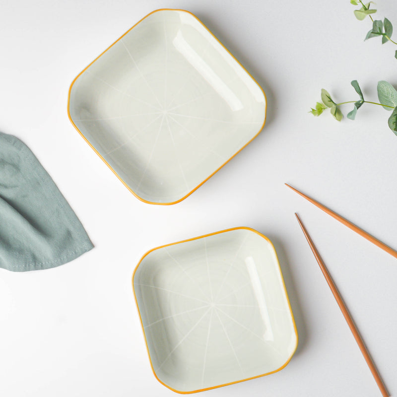 Willow Light Grey Square Ceramic Deep Dish - Serving plate, snack plate, dessert plate | Plates for dining & home decor
