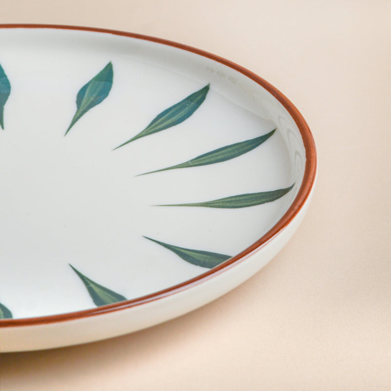 Teardrop Snack Plate Green 6 Inch - Small plate, ceramic plate, snack plate, printed plate