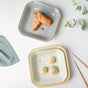 Willow Light Grey Square Ceramic Snack Plate - Serving plate, snack plate, dessert plate | Plates for dining & home decor