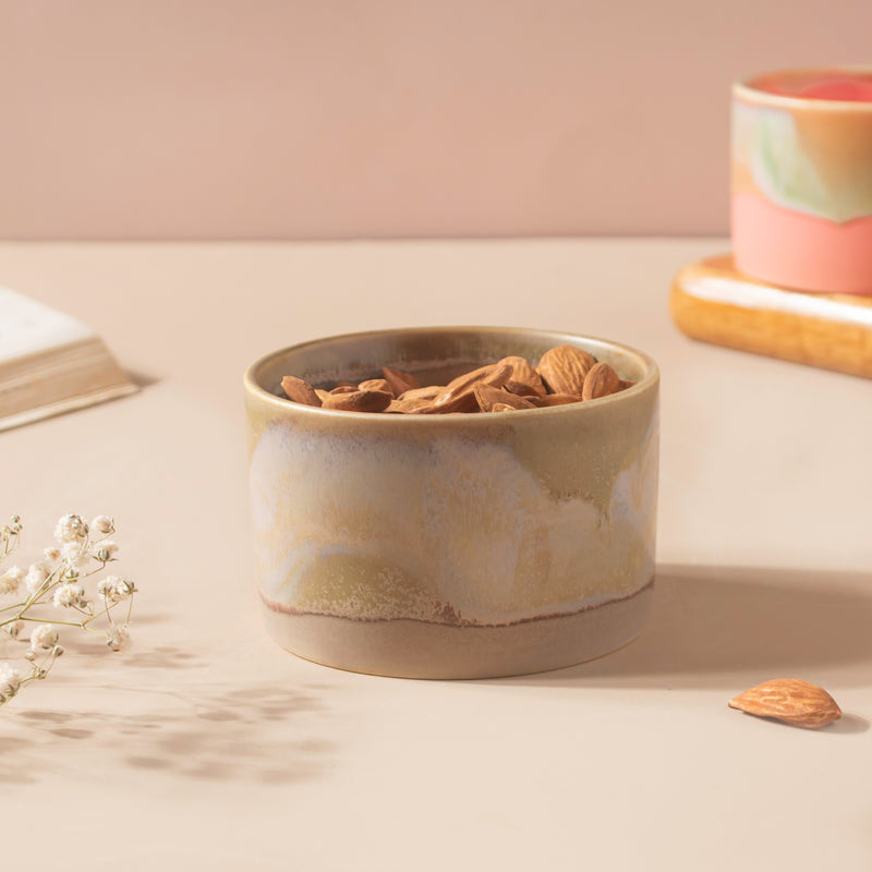 Opulent Ombre Beige And Blue Bowl 150 ml - Bowl, ceramic bowl, dip bowls, chutney bowl, dip bowls ceramic | Bowls for dining table & home decor 