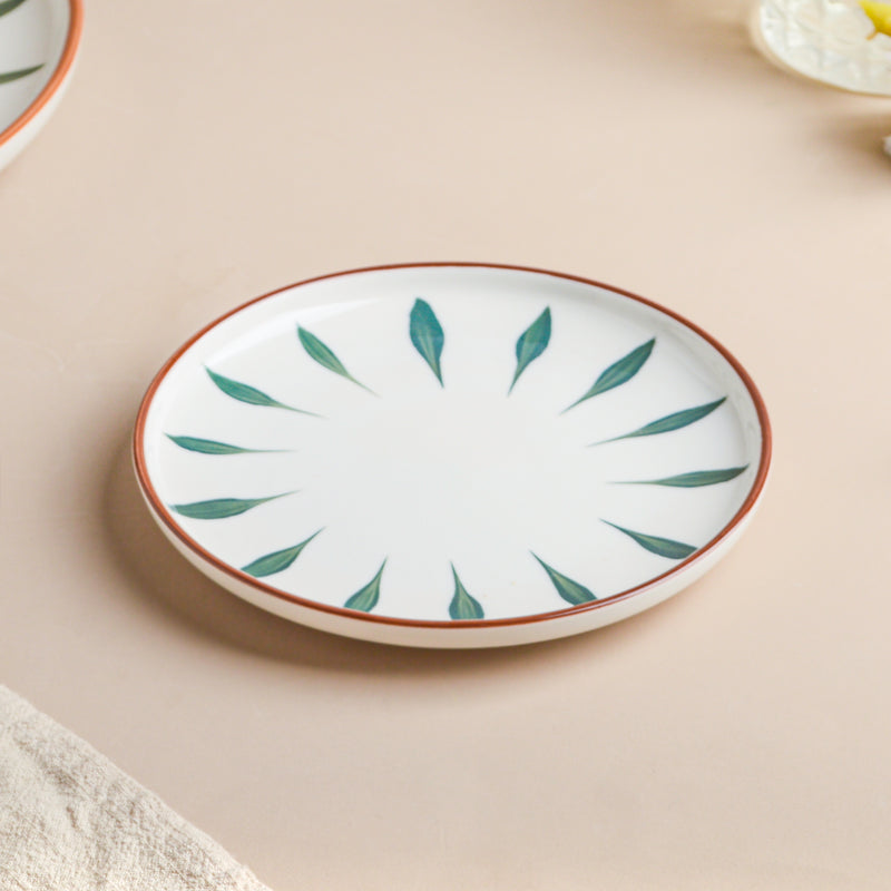 Teardrop Snack Plate Green 6 Inch - Small plate, ceramic plate, snack plate, printed plate