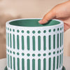Green And White Pot With Plate - Indoor planters and flower pots | Home decor items