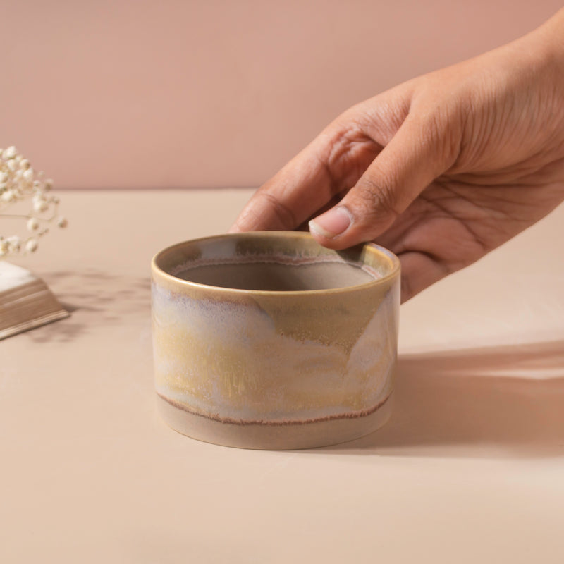 Opulent Ombre Beige And Blue Bowl 150 ml - Bowl, ceramic bowl, dip bowls, chutney bowl, dip bowls ceramic | Bowls for dining table & home decor 