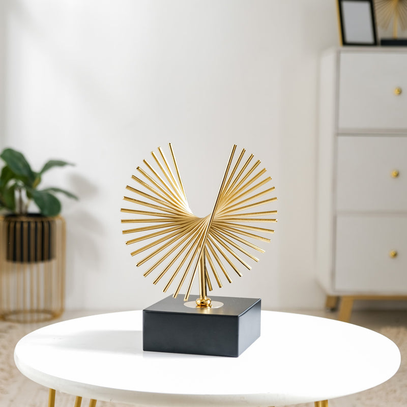 Rising Peacock Decor Showpiece Gold Small