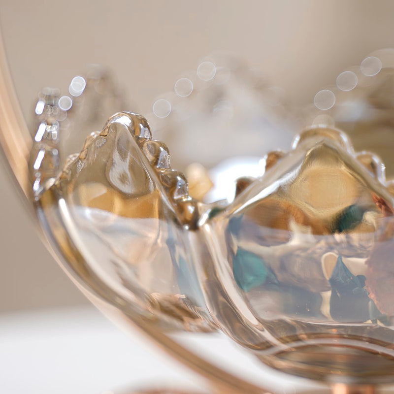 Lunar Crystal Glass Decor Bowl With Stand