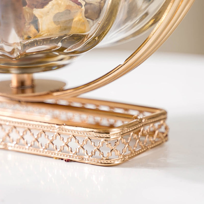 Lunar Crystal Glass Decor Bowl With Stand