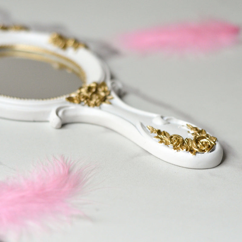 Gold Handheld Mirror - Vanity mirror: Buy mirror online | Mirror for dressing table and room decor