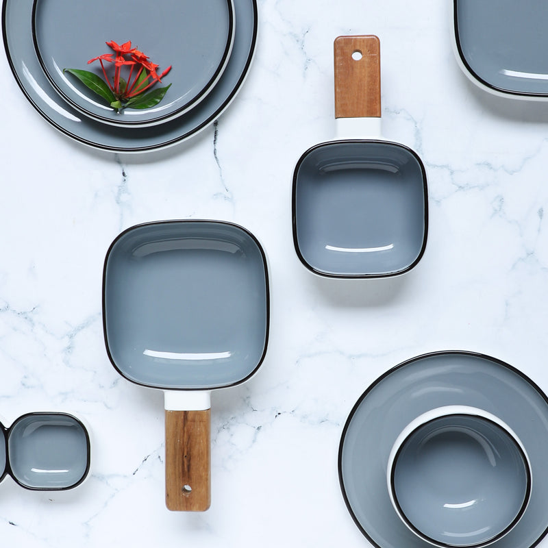 Grey Bowl with Handle S - Serving bowls, noodle bowl, snack bowl, curry bowl, popcorn bowls | Bowls for dining & home decor