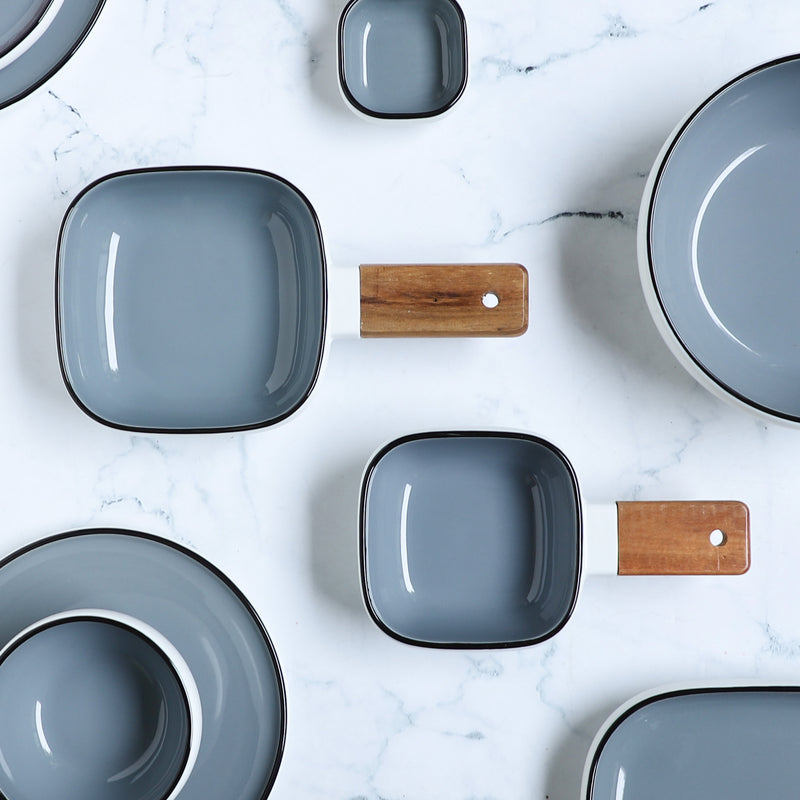 Grey Bowl with Handle S - Serving bowls, noodle bowl, snack bowl, curry bowl, popcorn bowls | Bowls for dining & home decor