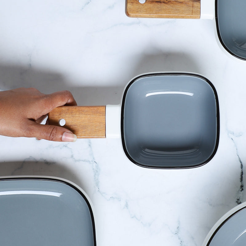 Grey Bowl with Handle S - Serving bowls, noodle bowl, snack bowl, curry bowl, popcorn bowls | Bowls for dining & home decor