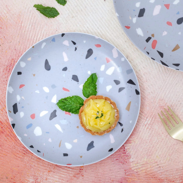 Grey Terrazzo Starter Plate - Serving plate, snack plate, dessert plate | Plates for dining & home decor