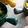 Green Baking Bowl - Ceramic bowl, salad bowls, snack bowls, bowl with handle, oven bowl | Bowls for dining table & home decor
