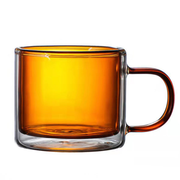 Double Wall Glass Mug Brown- Mug for coffee, tea mug, cappuccino mug | Cups and Mugs for Coffee Table & Home Decor