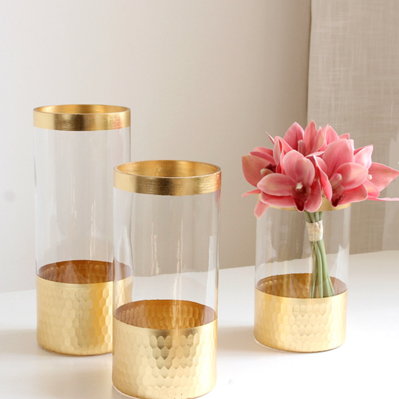 Straight Glass Vase Large - Flower vase for home decor, office and gifting | Home decoration items