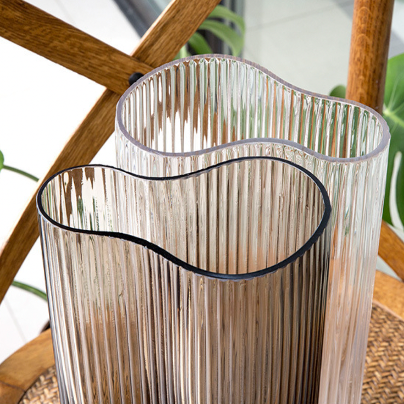 Large Contemporary Glass Vase - Flower vase for home decor, office and gifting | Home decoration items