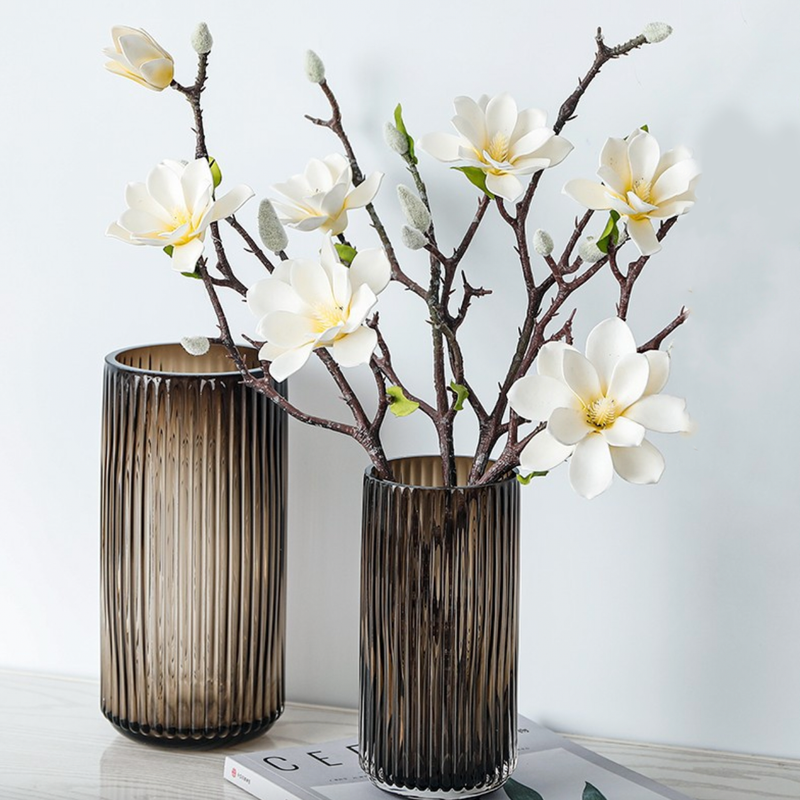Large Glass Tube Vase - Flower vase for home decor, office and gifting | Home decoration items