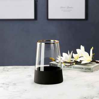 Small Modern Glass Vase - Flower vase for home decor, office and gifting | Home decoration items