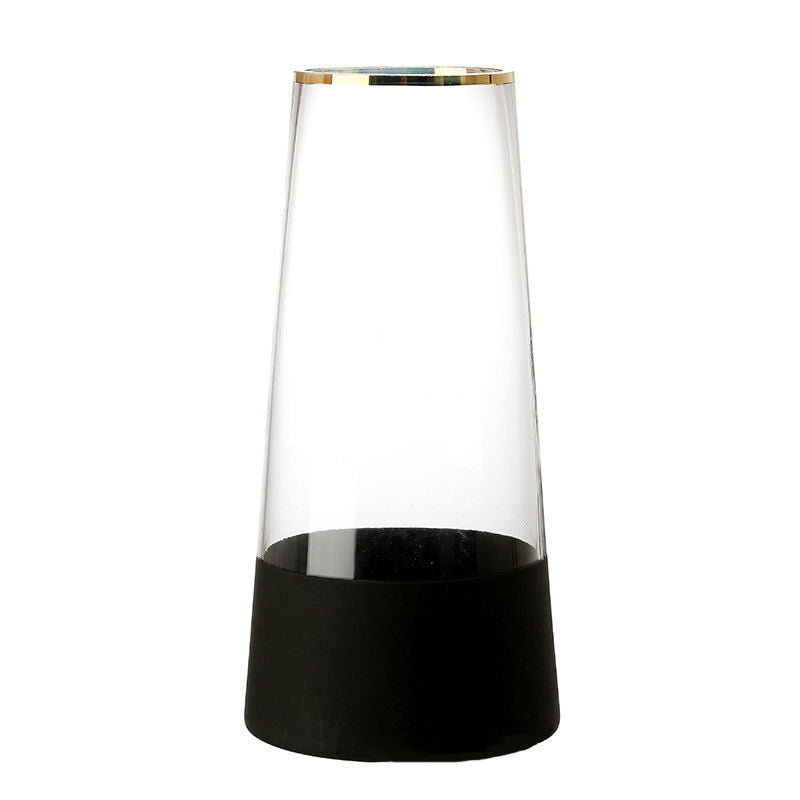 Medium Modern Glass Vase - Flower vase for home decor, office and gifting | Home decoration items