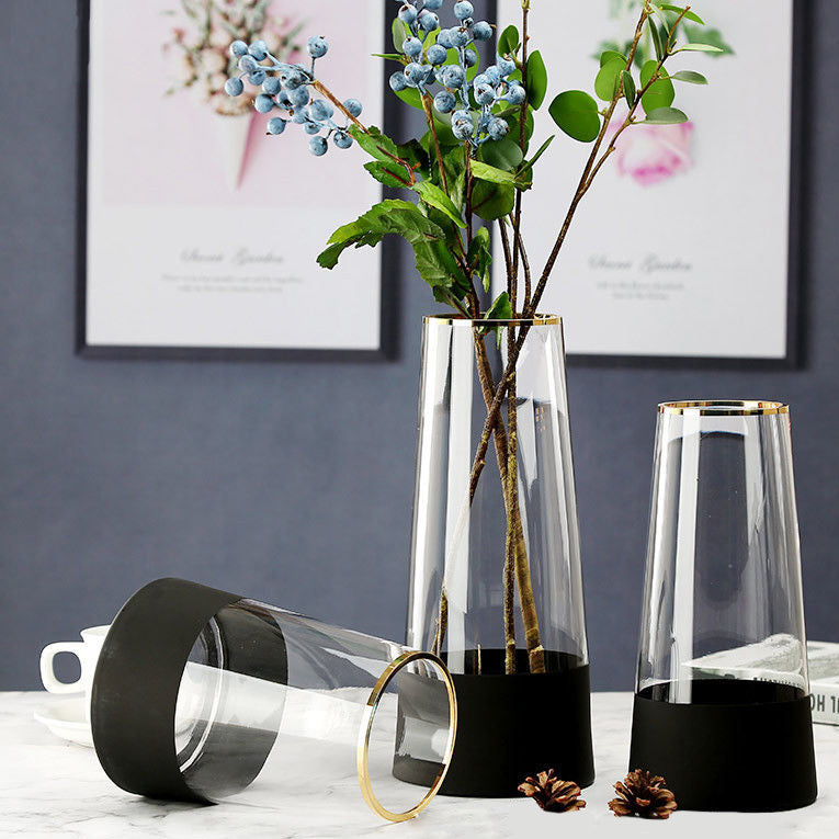 Large Modern Glass Vase - Flower vase for home decor, office and gifting | Home decoration items