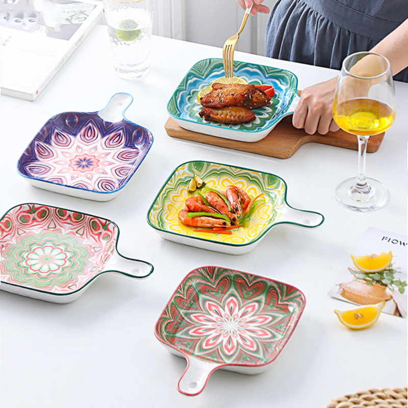 Mandala Baking Plate - Ceramic platter, serving platter, fruit platter | Plates for dining table & home decor