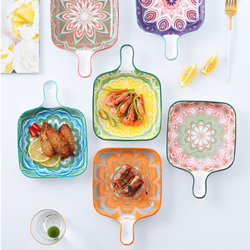 Mandala Baking Plate - Ceramic platter, serving platter, fruit platter | Plates for dining table & home decor