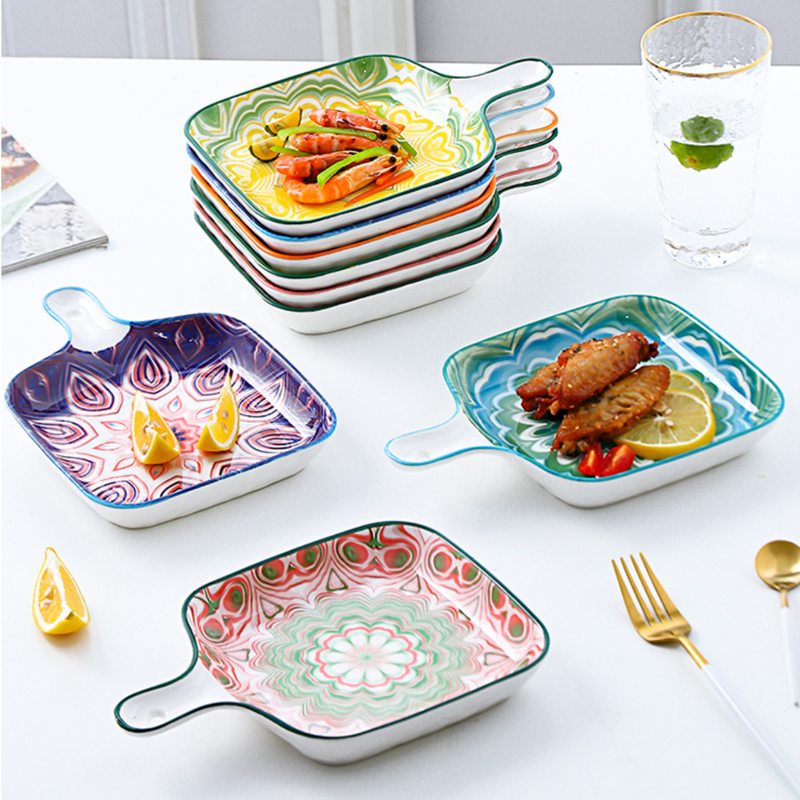 Mandala Baking Plate - Ceramic platter, serving platter, fruit platter | Plates for dining table & home decor