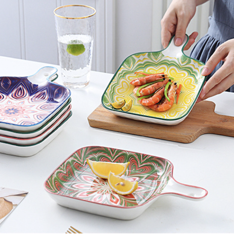 Mandala Baking Plate - Ceramic platter, serving platter, fruit platter | Plates for dining table & home decor