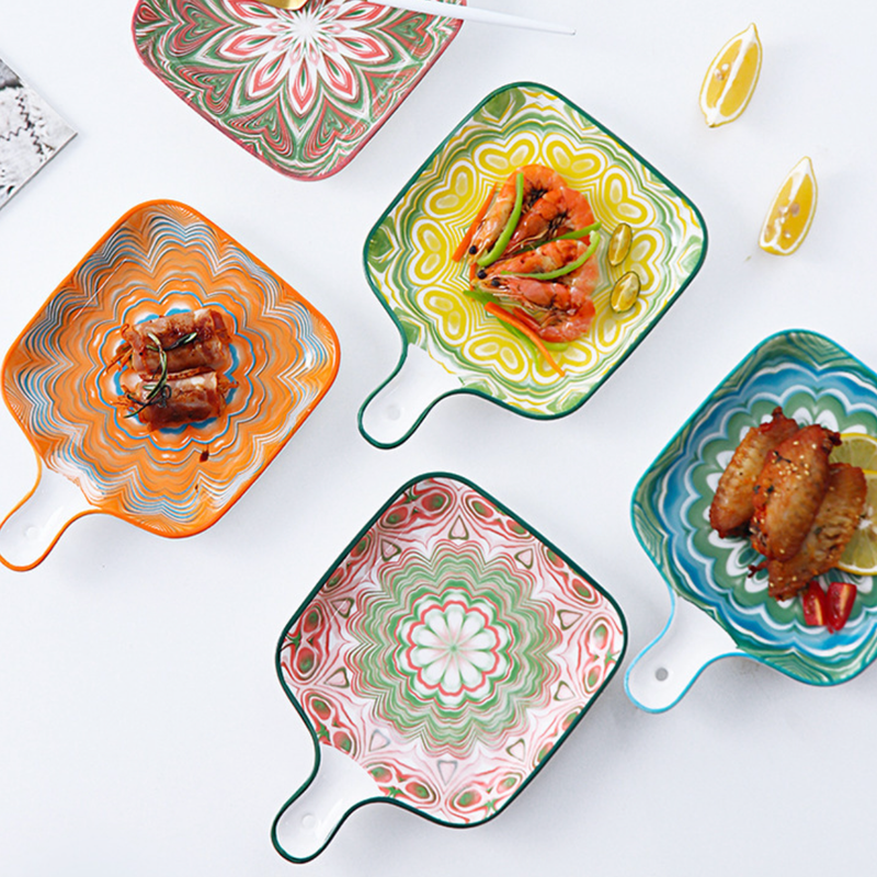 Mandala Baking Plate - Ceramic platter, serving platter, fruit platter | Plates for dining table & home decor