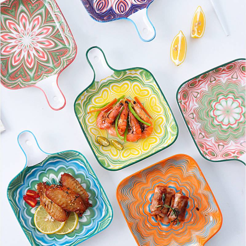 Mandala Baking Plate - Ceramic platter, serving platter, fruit platter | Plates for dining table & home decor