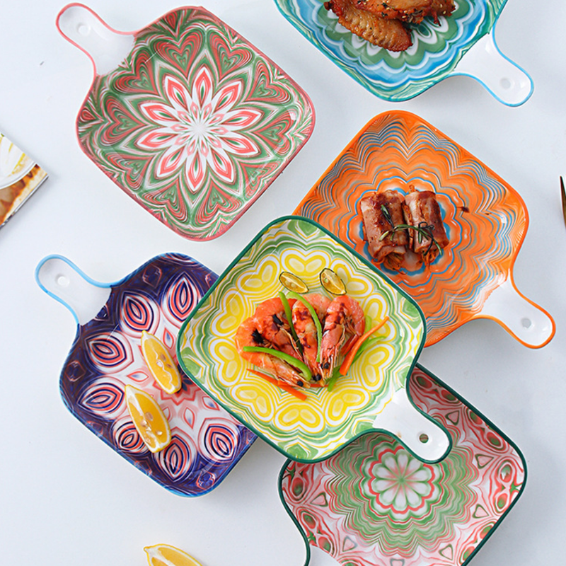 Mandala Baking Plate - Ceramic platter, serving platter, fruit platter | Plates for dining table & home decor