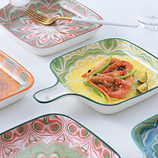 Mandala Baking Plate - Ceramic platter, serving platter, fruit platter | Plates for dining table & home decor