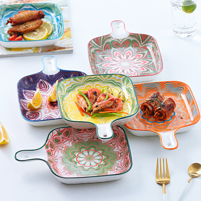 Mandala Baking Plate - Ceramic platter, serving platter, fruit platter | Plates for dining table & home decor