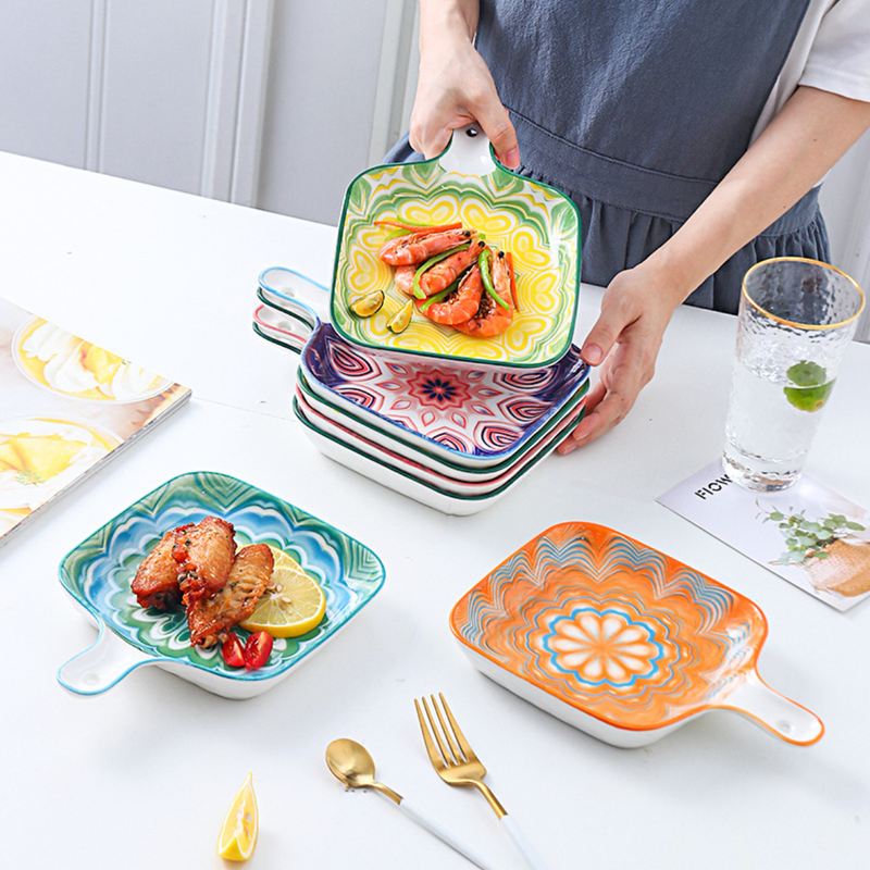 Mandala Baking Plate - Ceramic platter, serving platter, fruit platter | Plates for dining table & home decor